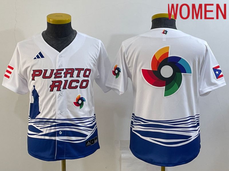 Women 2023 World Cub Blank White MLB Jersey7